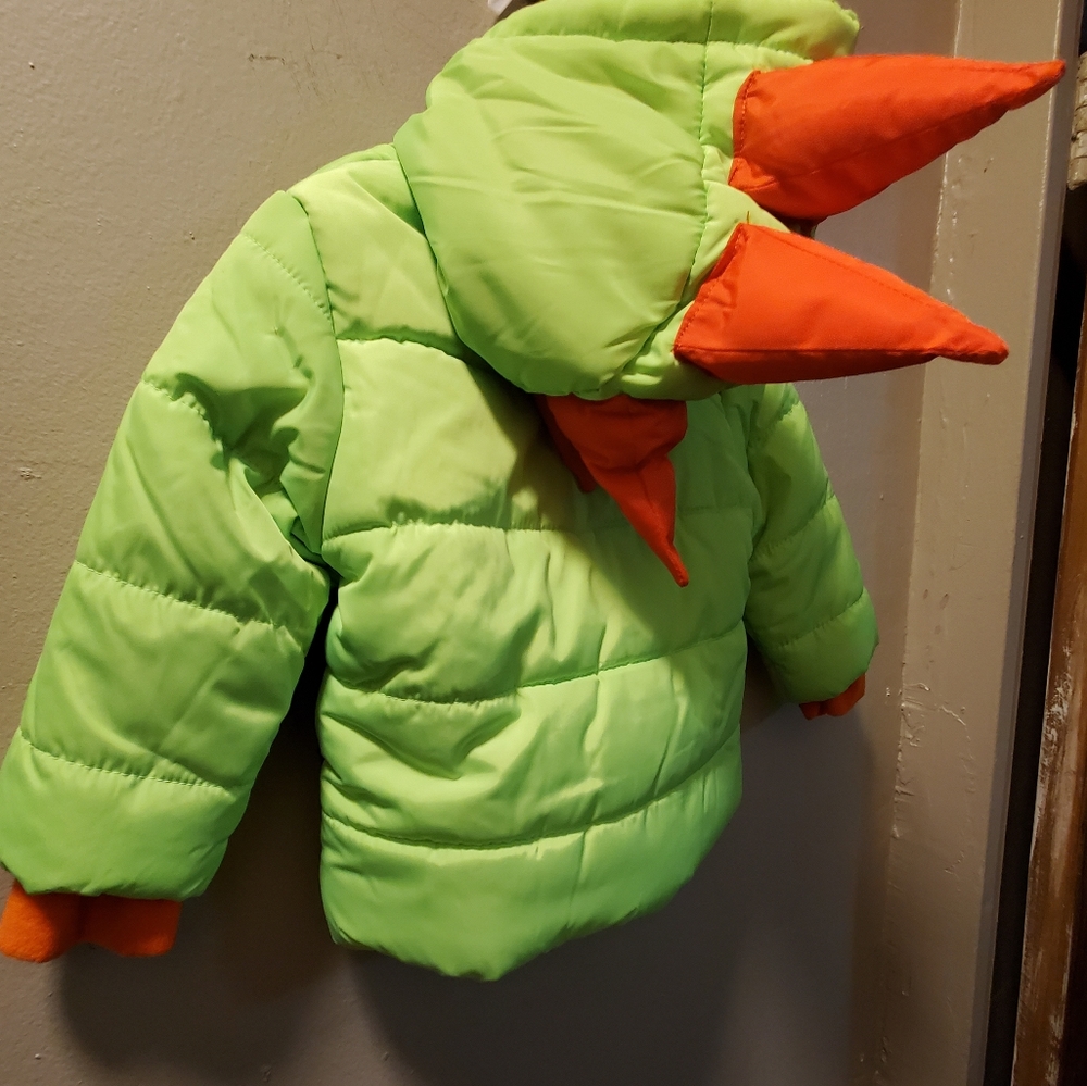 Adorable cat and jack Neon dinosaur coat